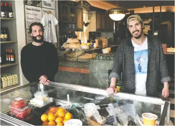  ?? NICK PROCAYLO ?? Paul Grunberg, left, and Craig Stanghetta want to offer wine with the cicchetti at their boutique grocery Caffe La Lana but have faced many obstacles.