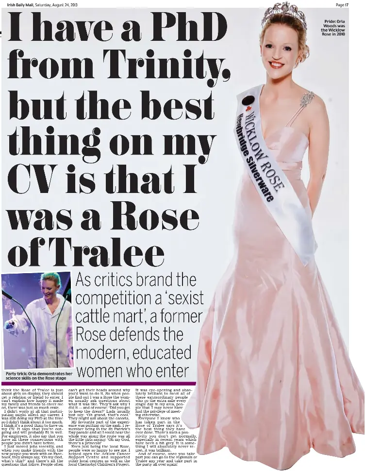 I Have A Phd From Trinity But The Best Thing On My Cv Is That I Was A Rose Of Tralee Pressreader