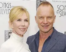  ??  ?? On March 3, Sting and Chris Botti perform at Resorts World Manila’s Marriot Grand Ballroom. In photo with Sting is his wife Trudie Styler.