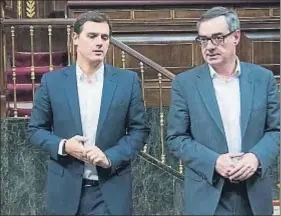  ?? DANI DUCH ?? Albert Rivera y José Manuel Villegas, ayer en el Congreso