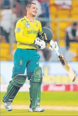  ?? AP ?? South Africa captain Quinton de Kock scored an unbeaten 79 to help his side beat India by nine wickets in the third and final T20 in Bengaluru on Sunday.