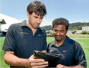  ?? MAARTEN HOLL/STUFF ?? Stephen Fleming and Muttiah Muralithar­an were financial backers and promoters of CricHQ.