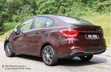  ??  ?? The Persona scores a 5-star asean NcaP rating.