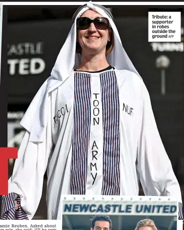  ?? AFP ?? Tribute: a supporter in robes outside the ground