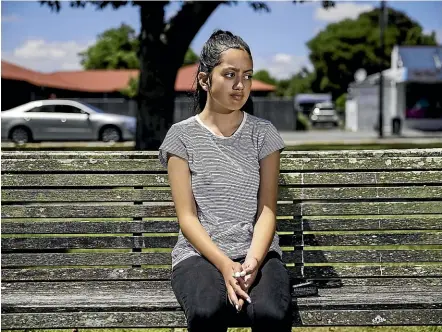  ?? DAVID UNWIN/STUFF ?? "I was really scared. I didn’t know what to do," Maia Te Ratana, 14, says of being stranded in a strange town after a missed bus transfer.