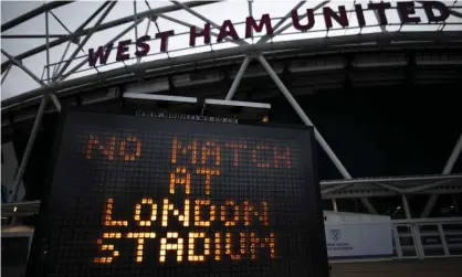  ??  ?? The London Stadium, home of West Ham. Photograph: Justin Setterfiel­d/Getty Images