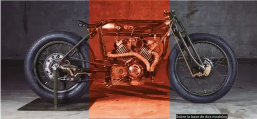  ??  ?? Sobre la base de dos modelos tan opuestos como la Yamaha SR250 y la Moto Morini Kanguro 350, la Zeppelina V72 se ha convertido en una auténtica Board Traker de principios de siglo.