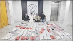  ?? KUNA photo ?? The Ministry of Interior arrested six defendants who tried to bring in about 26,000 psychotrop­ic pills and 20 kg of shabu.