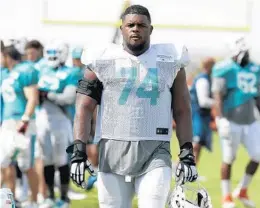  ?? LYNNE SLADKY/AP ?? Jermon Bushrod has started 122 regular-season games during his time with the New Orleans Saints, Chicago Bears and Dolphins.