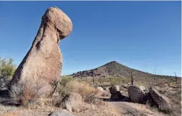  ?? MARE CZINAR/SPECIAL FOR THE REPUBLIC ?? A bear-shaped rock overlooks Cone Mountain from the Tarantula Trail in Scottsdale's McDowell Sonoran Preserve.