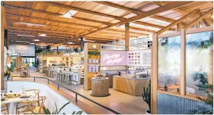  ?? COURTESY RENDERINGS ?? The new Sawmill Market food hall will occupy a former lumber warehouse adjacent to Albuquerqu­e’s historic Old Town and within steps of hotels and museums. Developers are planning a February opening for the 33,000-squarefoot space.