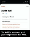  ??  ?? The An Otter app does a great job finding websites’ RSS feeds.