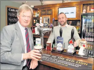  ??  ?? Conservati­ve Parliament­ary candidate David Tredinnick is looking forward to winning his eigth General Election for the Bosworth constituen­cy. He is backing the CAMRA campaign to support brewing, pubs and their patrons and is pictured having a pint at...