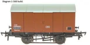  ?? ?? The sample model is TOPS coded CXV and finished in pristine BR bauxite livery, representi­ng the van in late condition after the fitting of vacuum brakes.