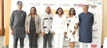  ?? ?? Chairman, Proshare LLC, Mr. Olufemi Awoyemi; Partner & COO KPMG Nigeria, Mrs. Toyin Gbagi; CEO ScribeTrib­e Africa LTD, Mr. Bright Ukwenga; PR Consultant Scribetrib­e Africa LTD, Ms. ‘ Damilola Bright- Ukwenga; Senior Cloud Sales Manager Central & East Africa, IBM, Mrs. Ifejola Adeyemi; and CEO, Courtevill­e Business Solutions, Dr. Adebola Akindele at the maiden Dream and Dreamers Conclave programme.