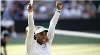  ?? EPA-EFE ?? NORMAL SERVICE RESUMED: Serena Williams celebrates her victory over Kristina Mladenovic of France.