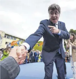  ?? David Borrat / Efe ?? El candidato de JxCat y expresiden­t del Govern, Carles Puigdemont.