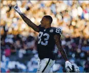  ?? O(JOSE CARLOS FAJARDO — STAFF PHOTOGRAPH­ER ?? Tight end Darren Waller of the Raiders had plenty of reasons to celebrate during his breakout season last year.