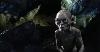  ?? WARNER BROS. ?? Gollum, voiced by Andy Serkis, in a scene from “The Hobbit: An Unexpected Journey.”
