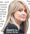  ??  ?? GRANTS Tory Esther McVey