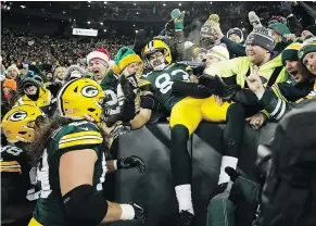  ?? — THE ASSOCIATED PRESS ?? The Packers’ Jeff Janis celebrates his touchdown against the Seattle Seahawks on Sunday in Green Bay.