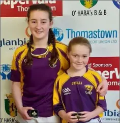  ??  ?? Amber Cronin-Kenny and Boo Murphy, Under-12 doubles champions.