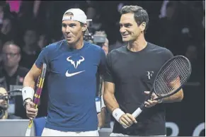  ?? Foto: efe ?? Rafa Nadal y Roger Federer, ayer otra vez juntos en la víspera de la Laver Cup