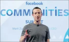  ?? Nam Y. Huh Assocated Press ?? THE DATA harvested by Facebook are proving to be both vital and exploitabl­e regardless of who’s wielding it. Above, Facebook chief Mark Zuckerberg in June.