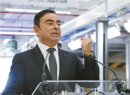  ?? LUDOVIC MARIN AGENCE FRANCE-PRESSE ?? Le p.-d.g. de Renault-Nissan-Mitsubishi, Carlos Ghosn, lors d’une visite en France au début de novembre