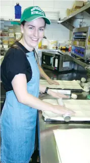  ??  ?? Frankie Manson volunteers her time to prepare pastry for hundreds of quiches.
