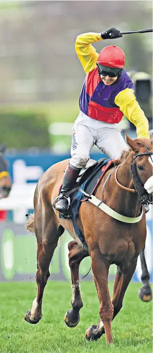  ??  ?? Turning back the years: Native River and Richard Johnson win the Gold Cup