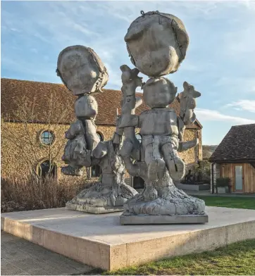  ??  ?? Above: the work of ground-breaking contempora­ry artist Paul Mccarthy can be seen in the gardens at Hauser & Wirth’s Durslade Farm gallery in Someset. Below: the gardens were designed by Piet Oudolf