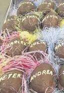  ?? CONTRIBUTE­D ?? Allan Keefe remembers a time when personaliz­ed Easter eggs were a big thing. Now, through Chapel Cove Chocolate, he has brought them back and they have become one of the company’s biggest sellers at Easter.