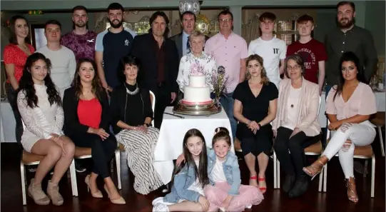  ??  ?? Family and friends celebratin­g Mary Murphy’s 90th birthday in the Rverbank House Hotel.