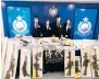  ?? ?? Police display the weapons haul at a press briefing yesterday.