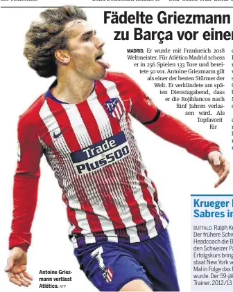  ?? AFP ?? Antoine Griezmann verlässt Atlético.