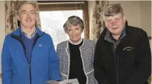  ??  ?? Charles Gillman, Rose Kearney and Jim O’Doherty were officiatin­g at the Duhallow Vintage Club outing.