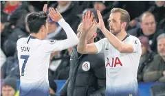  ?? REUTERS ?? Tottenham’s Harry Kane, right, and Son Heung-Min.