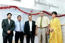  ??  ?? From left: Johnson and Johnson Country Manager Sri Lanka and Maldives Varun Das, CIC Holdings PLC J&J Division Senior Business Manager Niroshan Kodikara, Johnson and Johnson Head Internatio­nal Business Ashok N. Dubey, CIC Holdings PLC Managing Director...