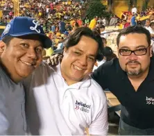  ?? FUENTE EXTERNA ?? ↑ Fernando Reyes, Arturo Ruiz y Johnny Nouel, parte del equipo de Beisboldat­a.