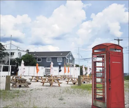  ??  ?? Little Pub's new outdoor area at the corner of Washington Parkway and Beach Drive in Stratford on Thursday.