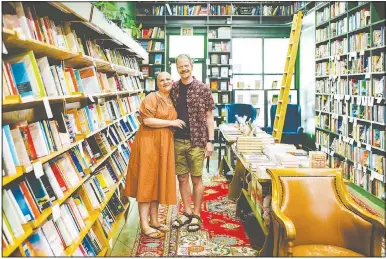  ?? (Courtesy Photo/Lissa Chandler) ?? Leah and Daniel Jordan dreamed for years of opening a bookstore, maybe when they retired, they thought. The pandemic changed their minds, so they opened Pearl’s Books on Center Street in Fayettevil­le to create a community space.