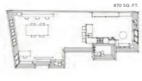  ??  ?? FLOOR PLAN 870 SQ. FT.