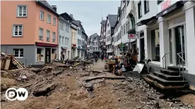  ??  ?? The flooding has destroyed infrastruc­ture and devastated towns across Germany