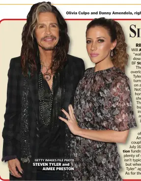  ?? GETTY IMAGES FILE PHOTO ?? STEVEN TYLER and AIMEE PRESTON