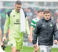  ??  ?? Craig Gordon and Celtic team-mate James Forrest