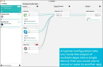  ??  ?? A typical configurat­ion lets you route the output of multiple apps into a single device that you could use to record or pass to another app