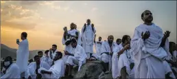  ??  ?? Worshipper­s pray during the Hajj pilgrimage on Mount Arafat, near Mecca.