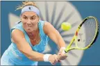  ?? Picture: REUTERS ?? DEFENDING TITLE: Russia’s Svetlana Kuznetsova in action. She beat Irina-Camelia Begu in the first round of the Sydney Internatio­nal yesterday