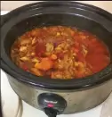  ??  ?? Stewing: His slow cooker